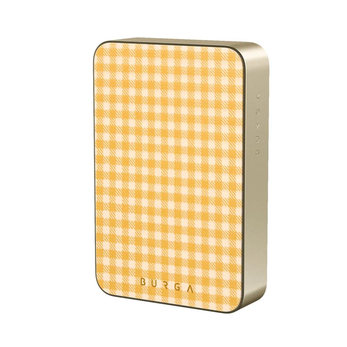 Tuscan Sun - Yellow Plaid Magnetic Power Bank
