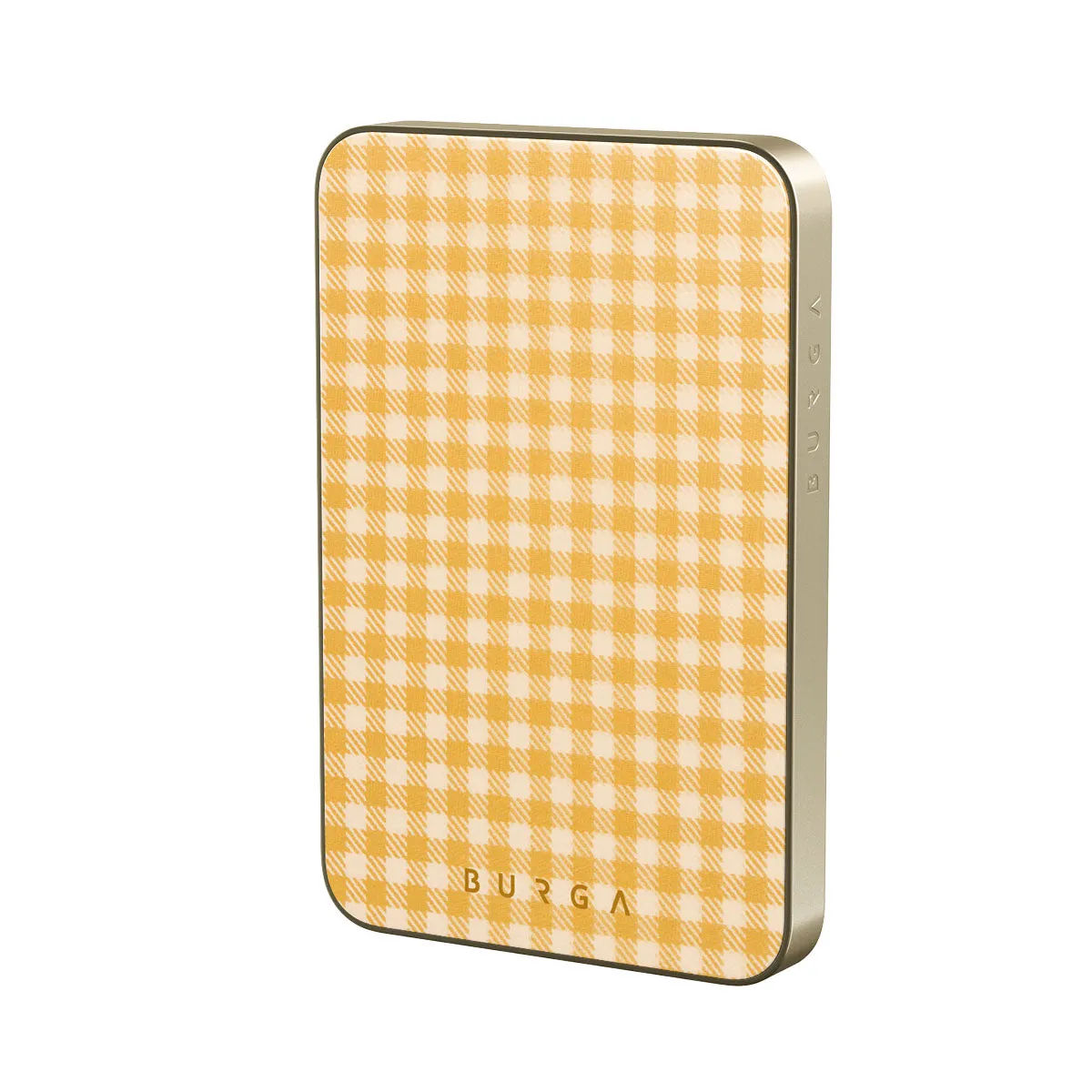 Tuscan Sun - Yellow Plaid Magnetic Power Bank