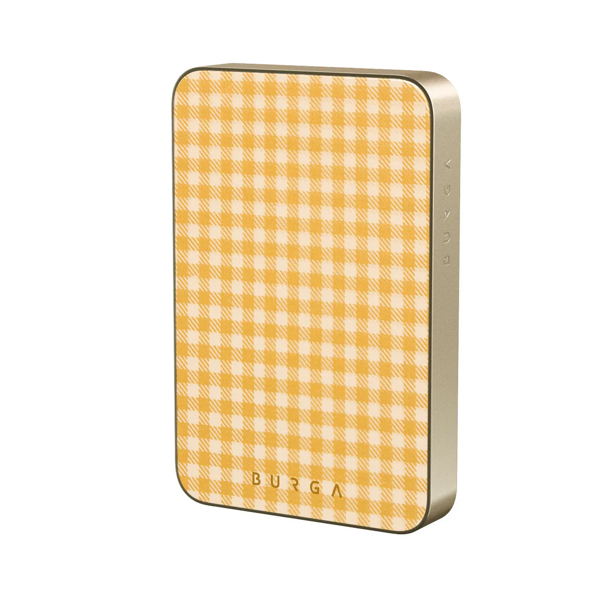 Tuscan Sun - Yellow Plaid Magnetic Power Bank