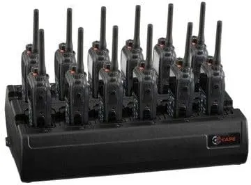 Twelve Bay Rapid Desk Charger for Kenwood KNB-17Li Rechargeable Two Way Radio (Built-in Power Supply)