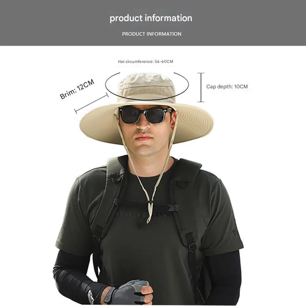 Ultralight Solar Fan Sun Hat, Outdoor Wide Brim Sun Hat with 2 Solar Fan Built, UPF 50  Solar Powered Fan Outdoor Fishing Hat