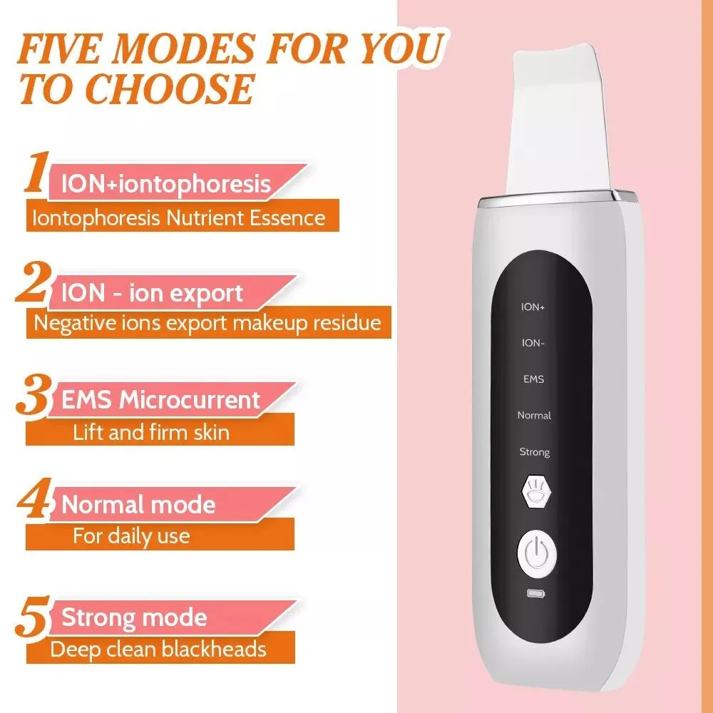 Ultrasonic shovel machine Facial Skin Scrubber Electric Blackhead Remover