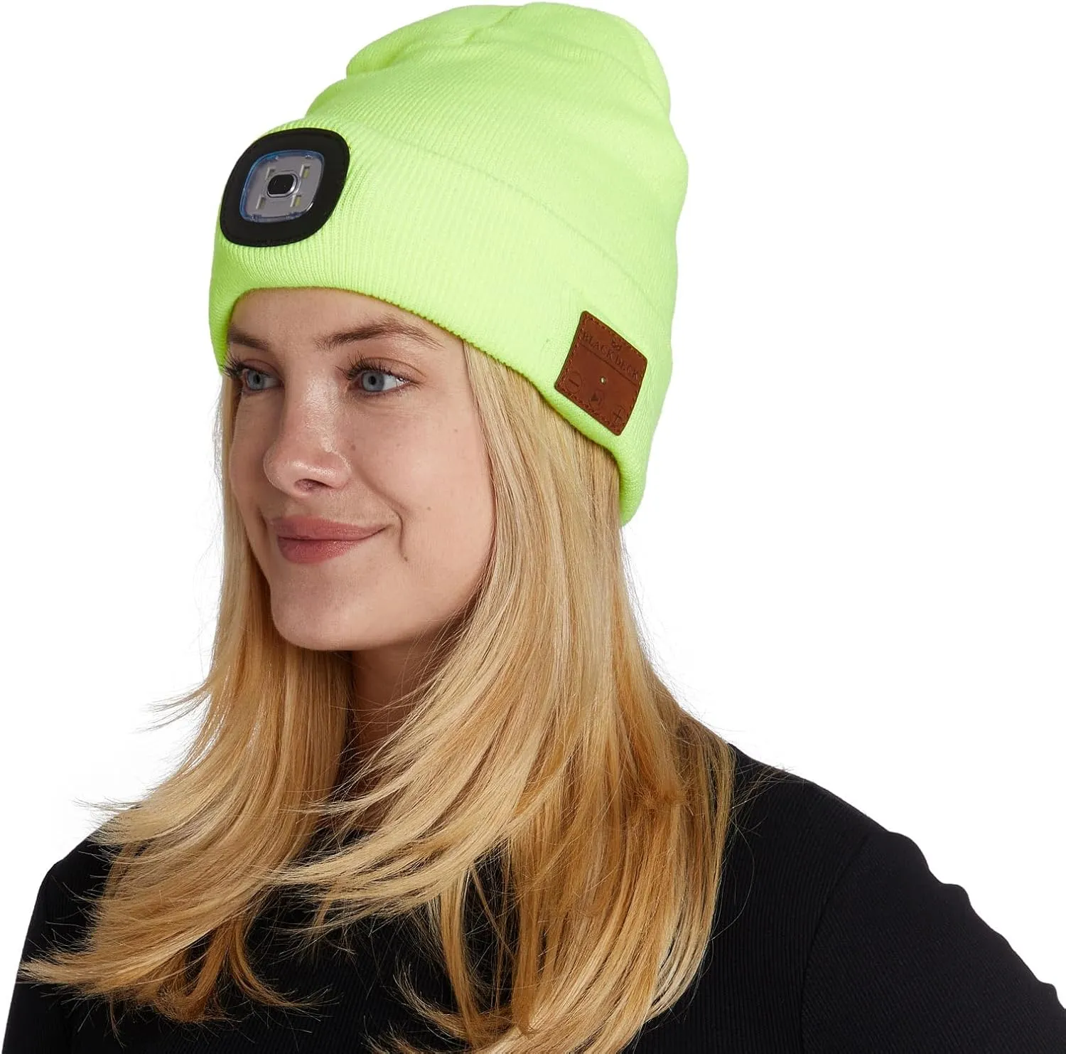 Unisex LED Bluetooth Beanie - LED Headlight and Wireless Stereo Headphones Compatible with All Bluetooth Devices