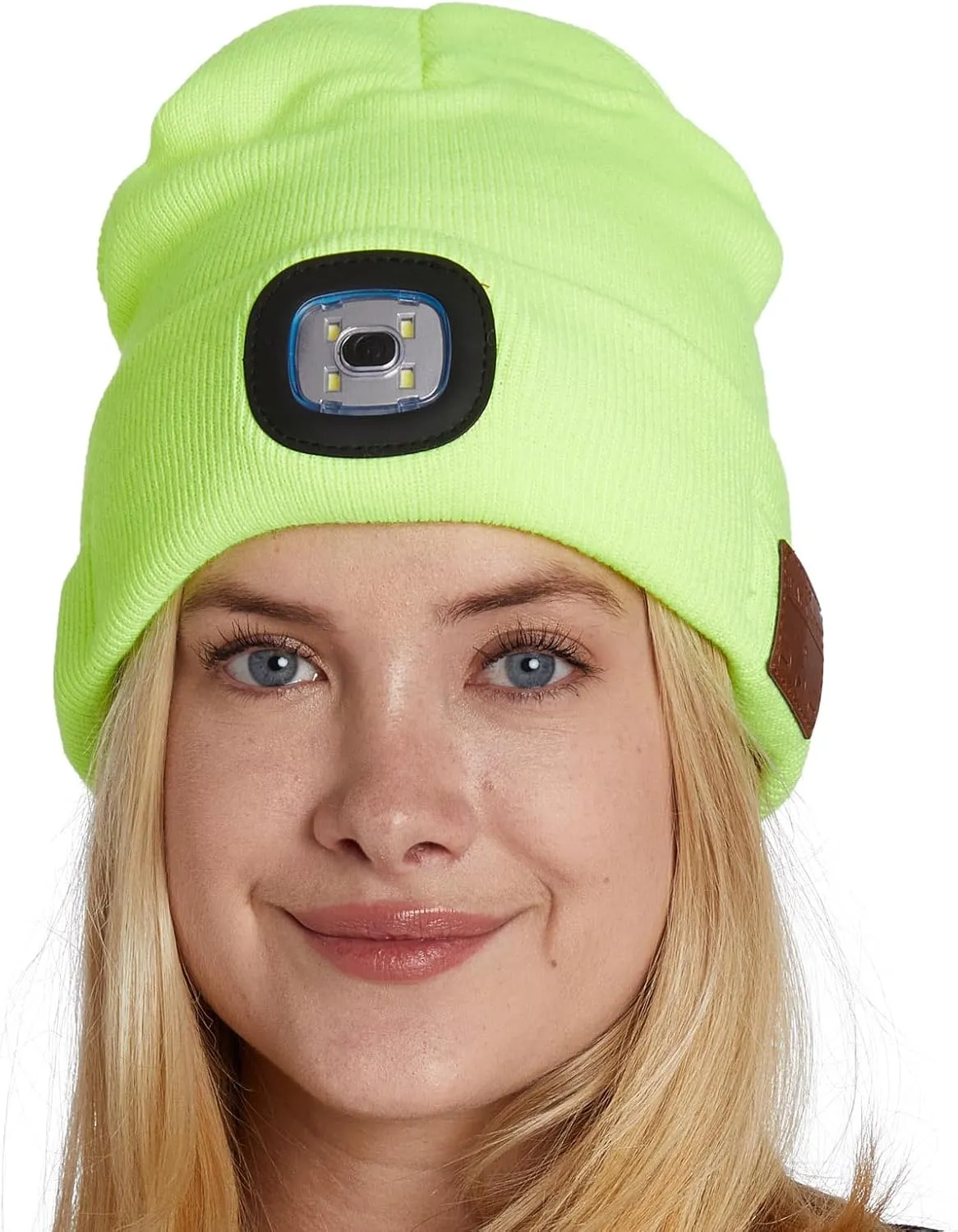 Unisex LED Bluetooth Beanie - LED Headlight and Wireless Stereo Headphones Compatible with All Bluetooth Devices