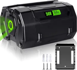 【Upgrade!】 56V 5.0Ah Replace Battery for EGO Power  BA1400T Battery Lithium Ion Battery Compatible with 56V Power Tools CS1604 CS1804 CS1403 HT2400 for Power Station PST3040  Battery Holder