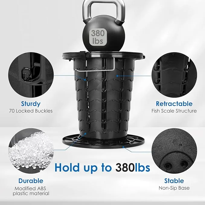 Upgrade Retractable Portable Toilet Travel Toilet Adjustable Height Camping Toilet Portable Potty for Adults Kids Black