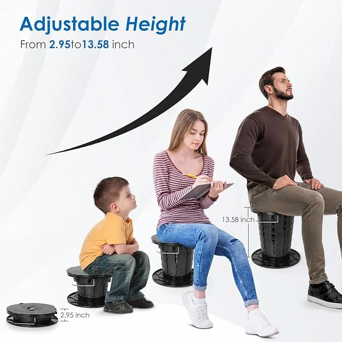 Upgrade Retractable Portable Toilet Travel Toilet Adjustable Height Camping Toilet Portable Potty for Adults Kids Black