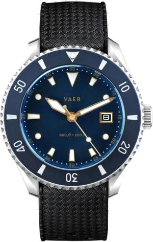 Vaer DS4 Solar Dive Watch for Men - Ocean Ready 20 ATM Solar Powered - Perpetual Time Keeping Sapphire Crystal ( /- 20 Seconds per Month) - Includes Two Quick-Change 20mm Straps - 42mm (Medium)