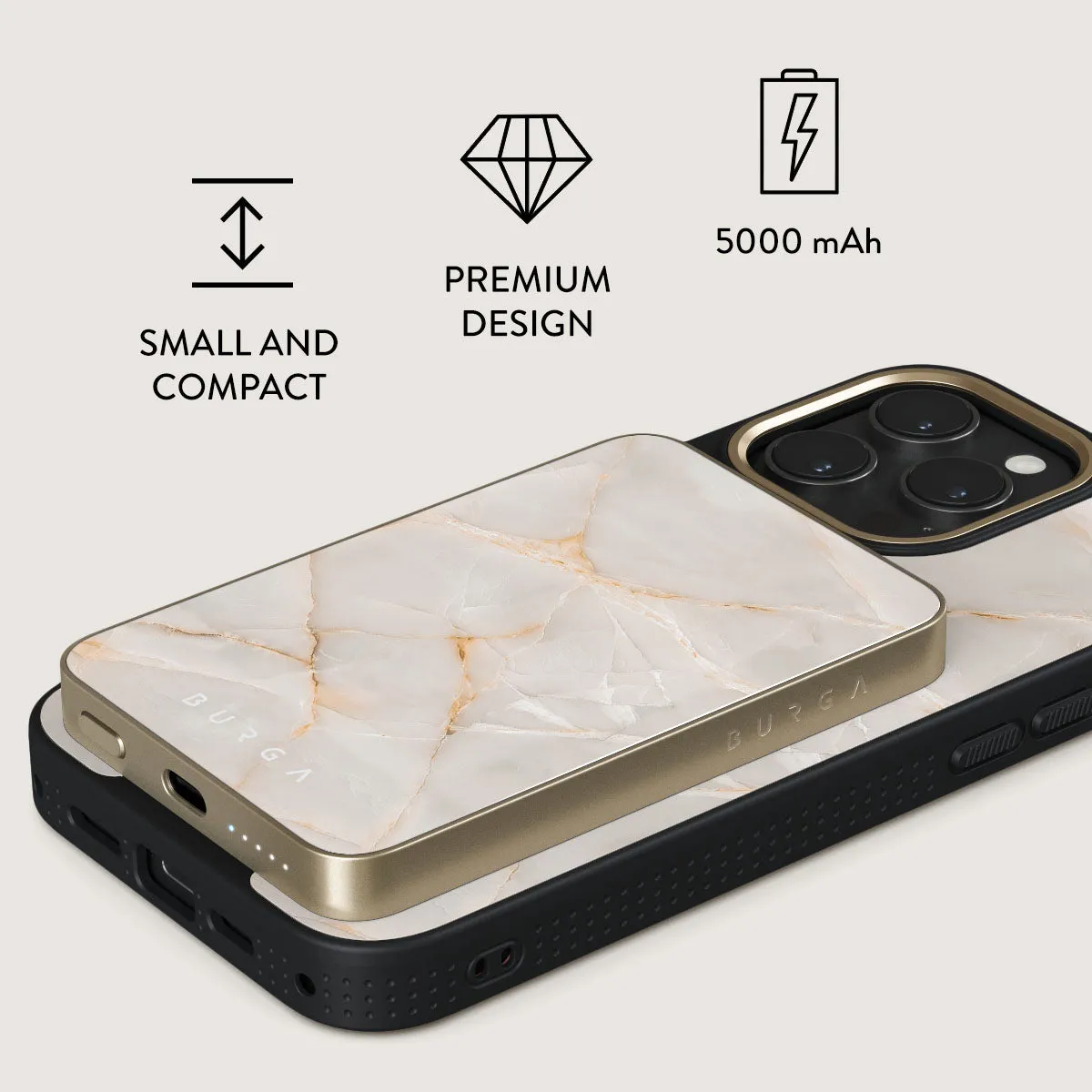 Vanilla Sand - Marble Magnetic Power Bank
