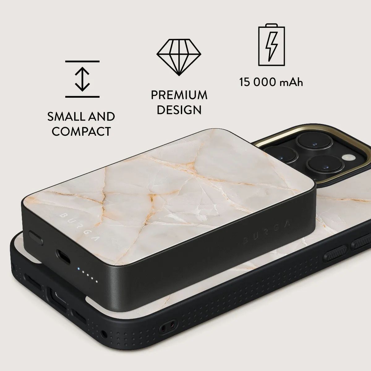 Vanilla Sand - Marble Magnetic Power Bank