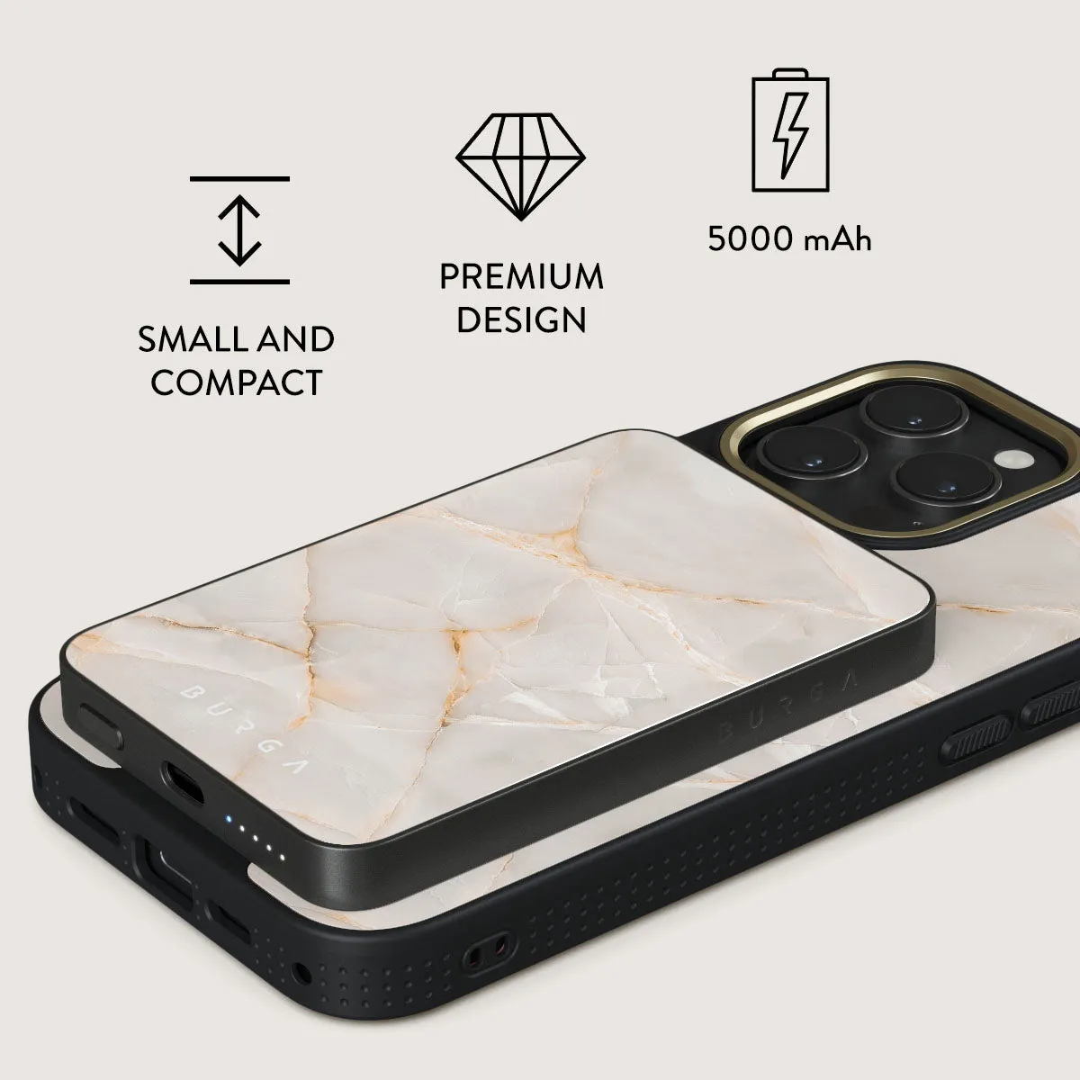 Vanilla Sand - Marble Magnetic Power Bank