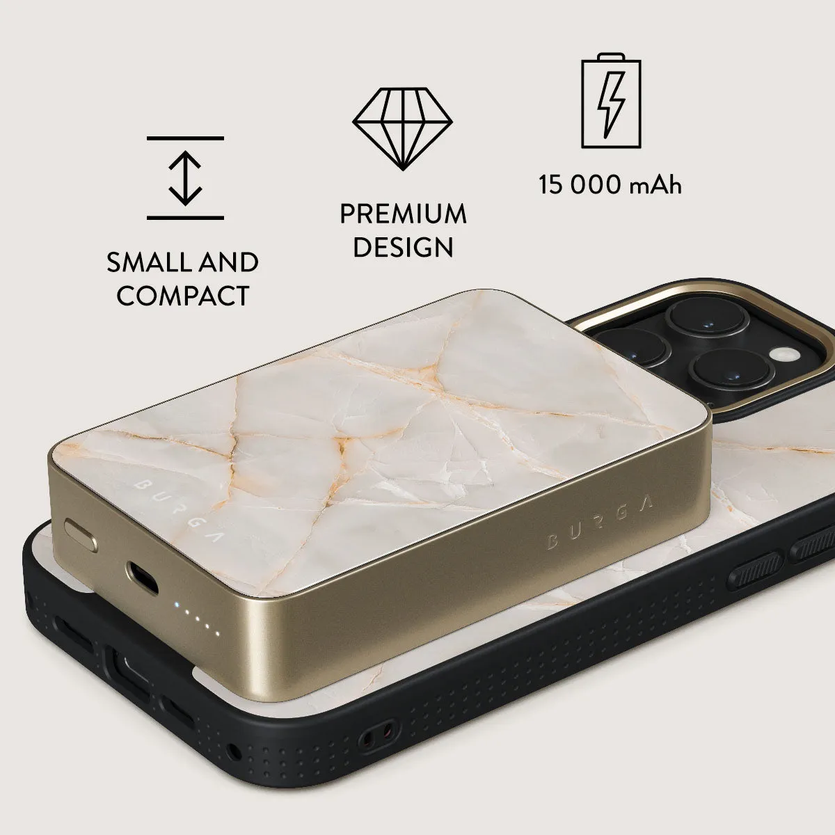 Vanilla Sand - Marble Magnetic Power Bank