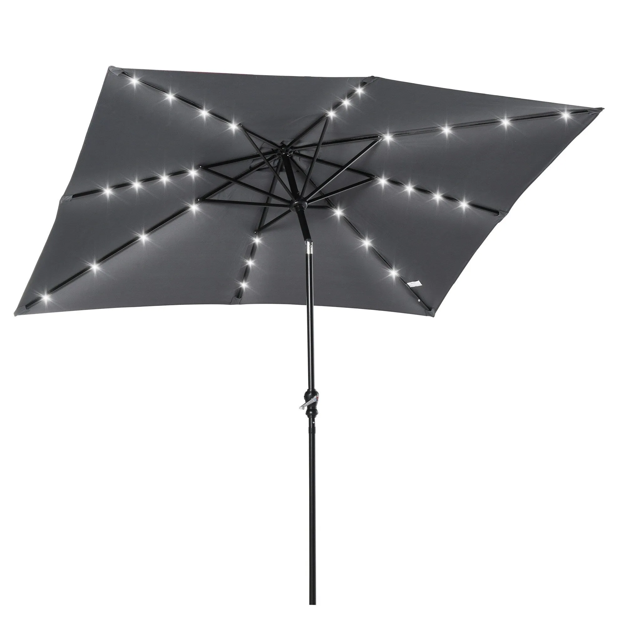 Versatile Outdoor Umbrella with LED Lights and Adjustable Features for Relaxation