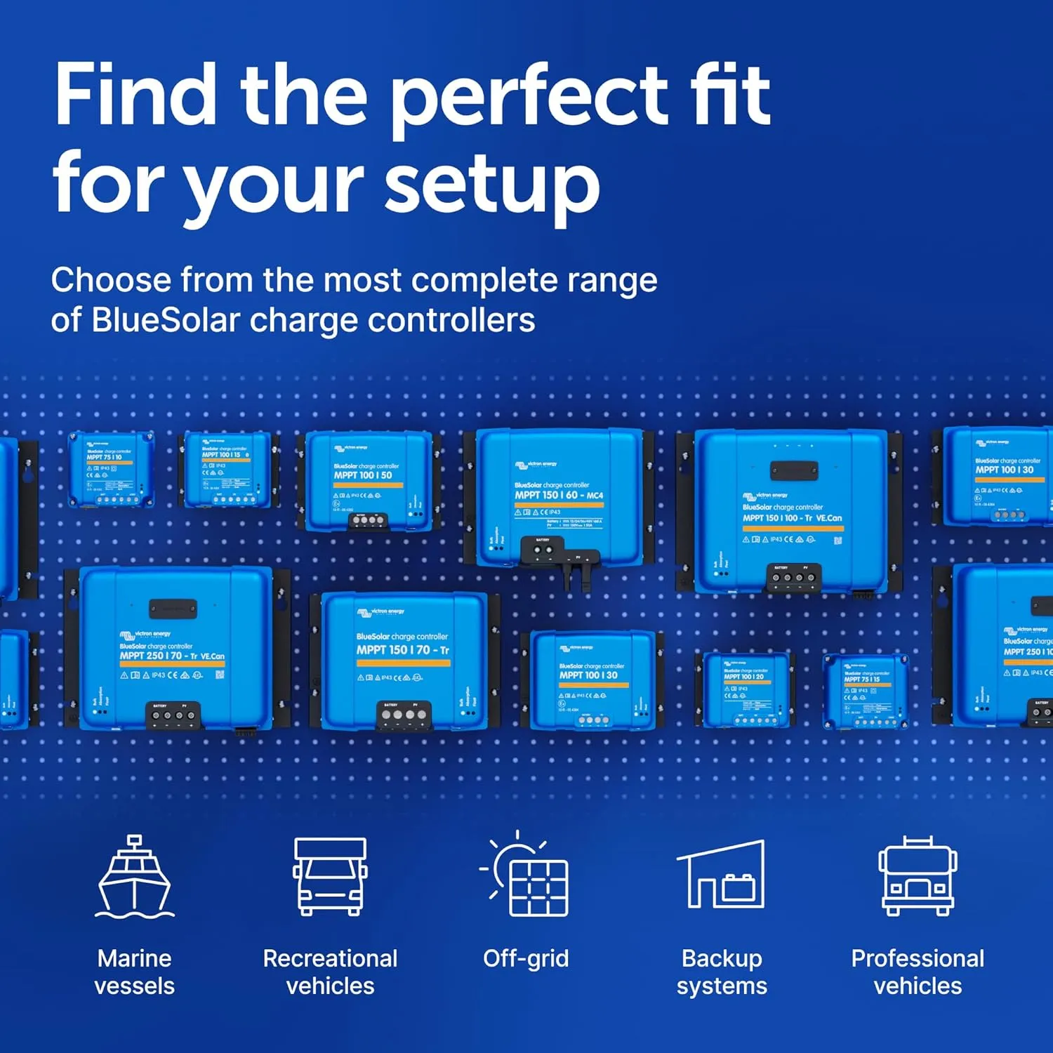 Victron Energy BlueSolar MPPT Solar Charge Controller - Charge Controllers for Solar Panels - 100V, 50 amp, 12/24-Volt