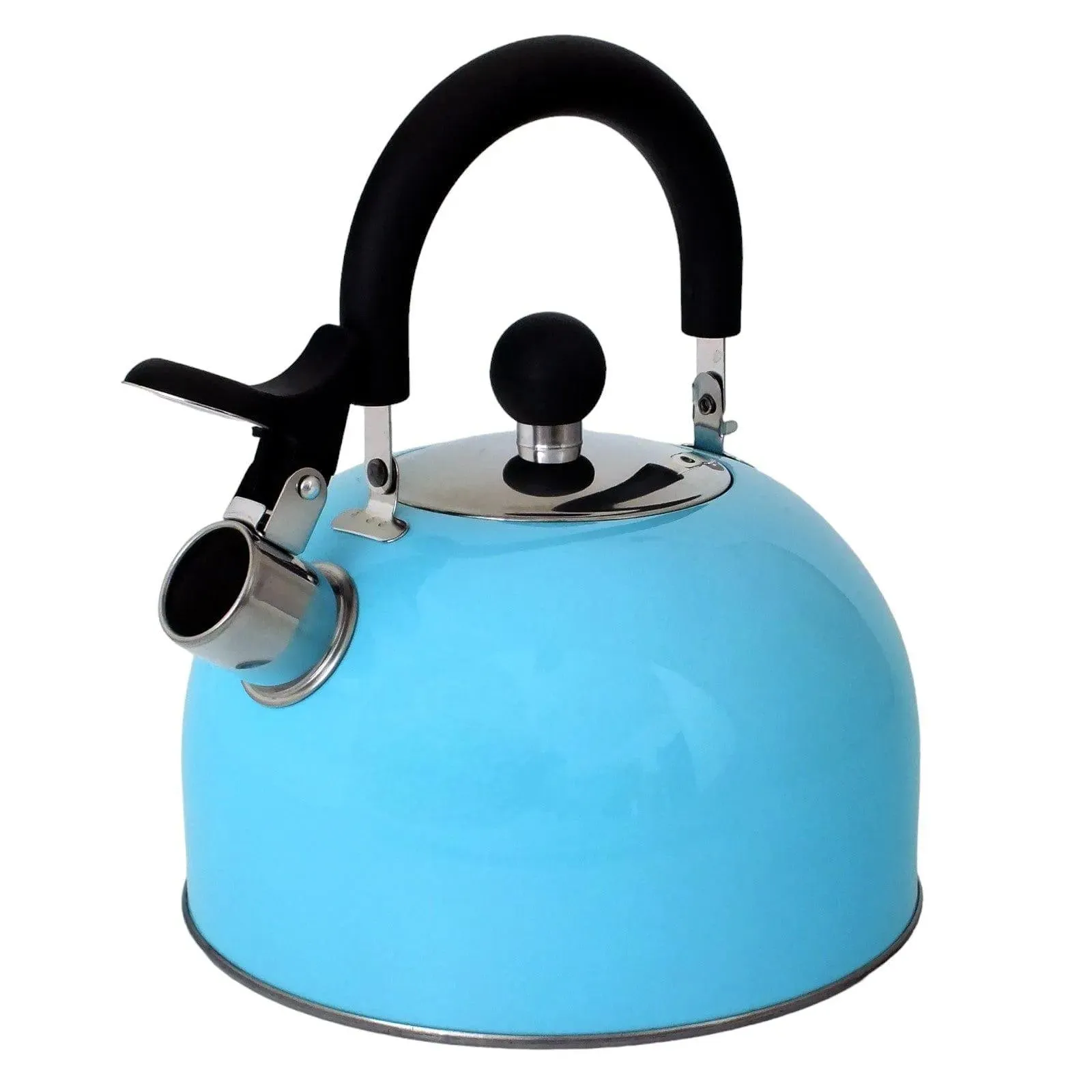 Voche 2.5L Sky Blue Stainless Steel Whistling Stovetop Kettle