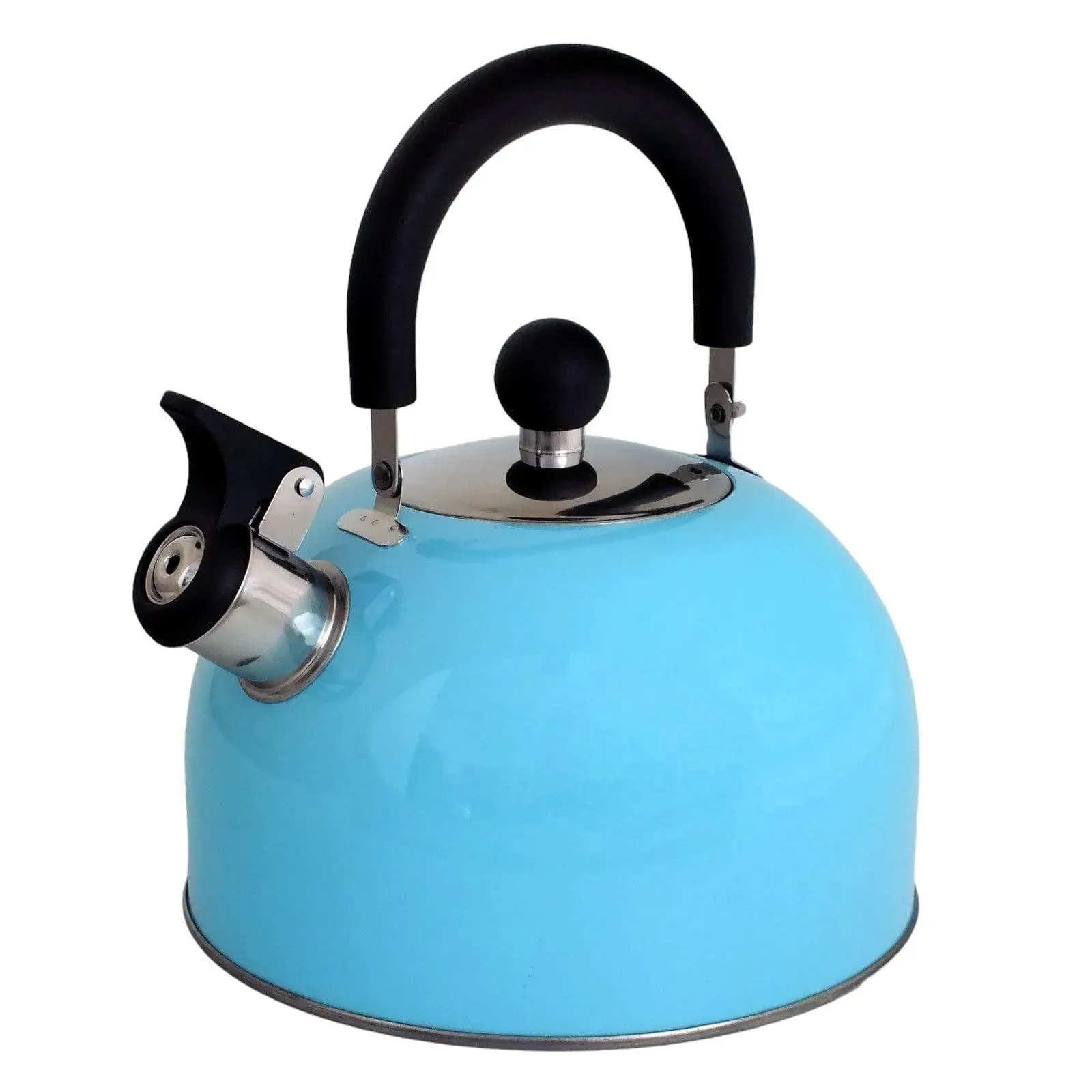 Voche 2.5L Sky Blue Stainless Steel Whistling Stovetop Kettle