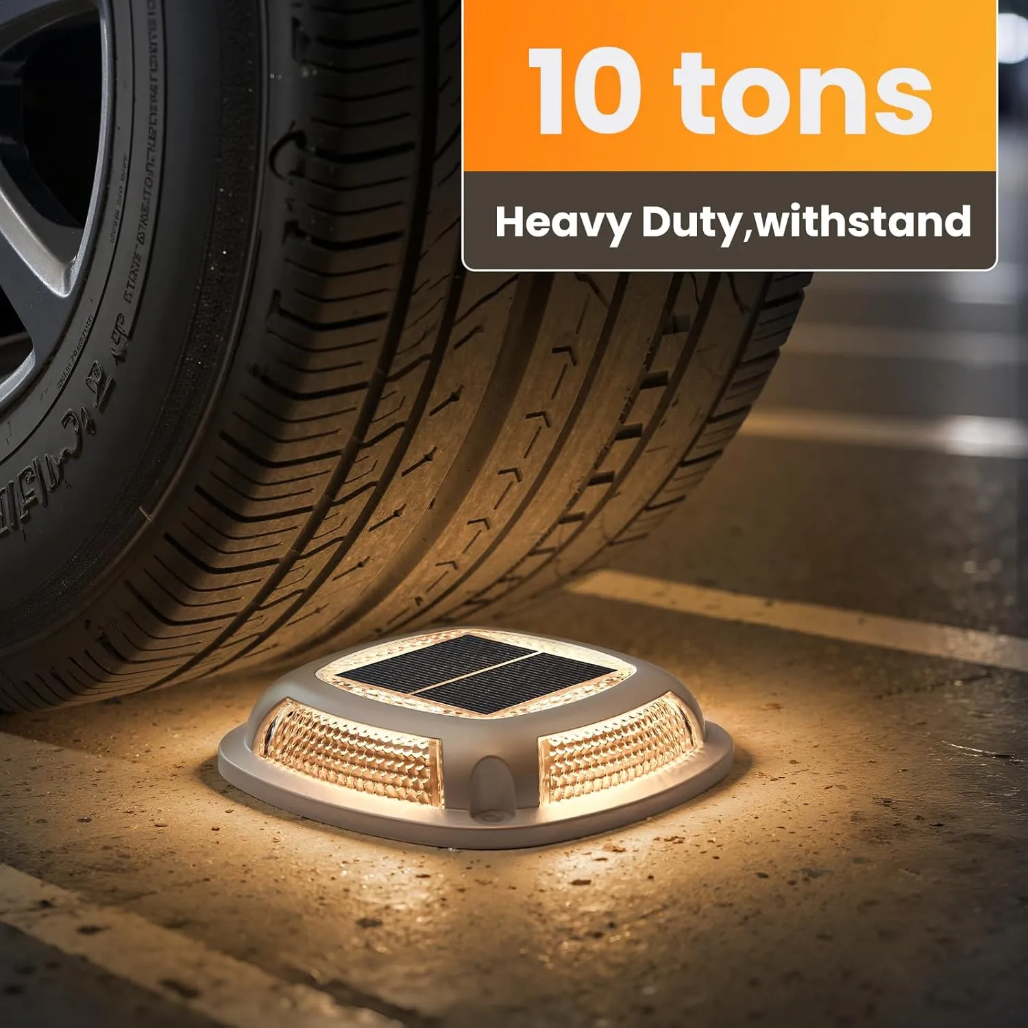 VOLISUN Solar Driveway Lights 8 Pack Waterproof Dock & Deck Marker Lights,2-in-1 Warm White & White LED,IP67 Wireless Outdoor Solar Light for Driveways,Sidewalks,Pathways,and Yards