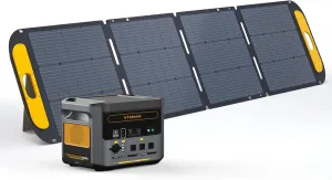 VTOMAN Solar Generator 1548Wh with 200W Pro Solar Panel Included, LiFePO4 Power Station with 1500W AC Outlets (3000W Peak) Solar Generator for RV/Van Camping (2 Separate Packages)
