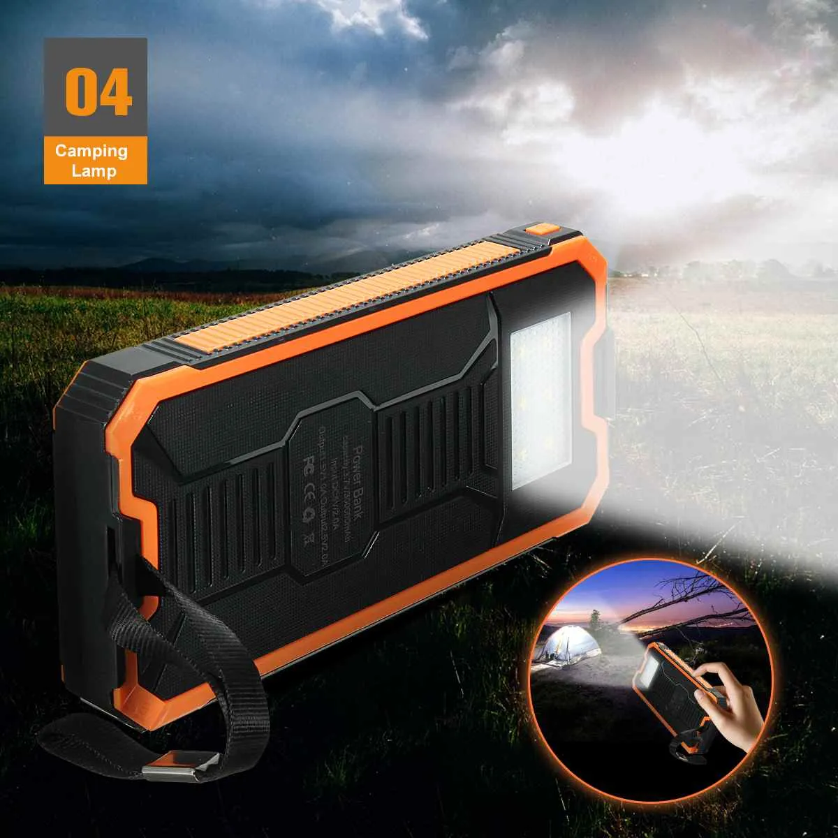 Water-Resistant Portable Power Bank with Illumination