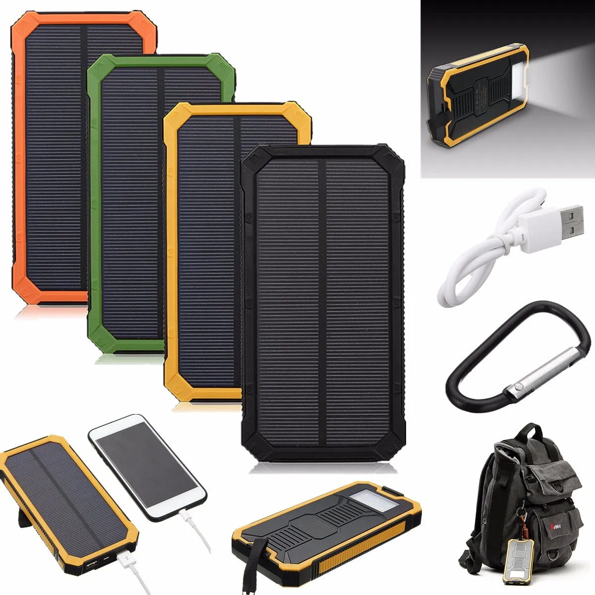 Water-Resistant Portable Power Bank with Illumination