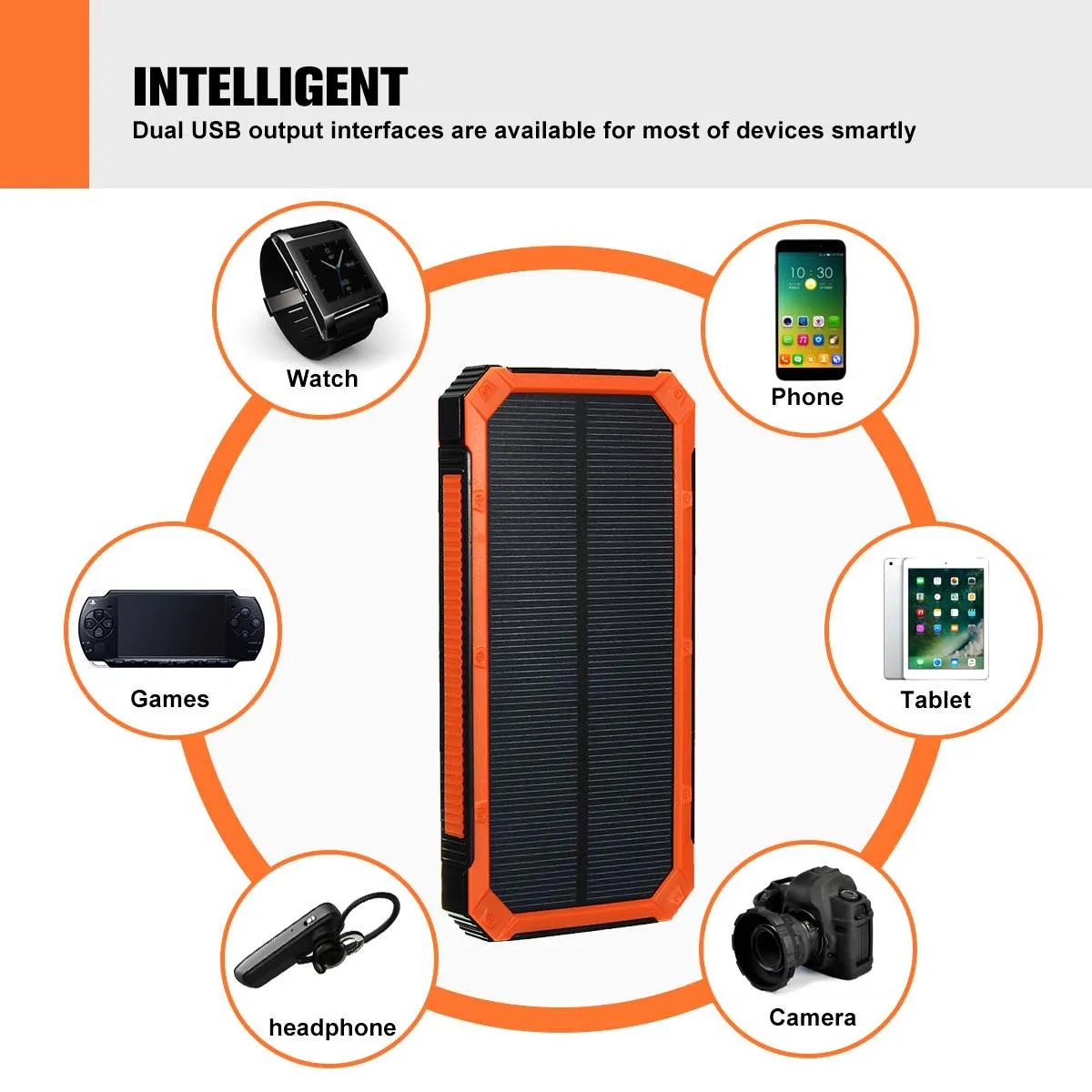 Water-Resistant Portable Power Bank with Illumination