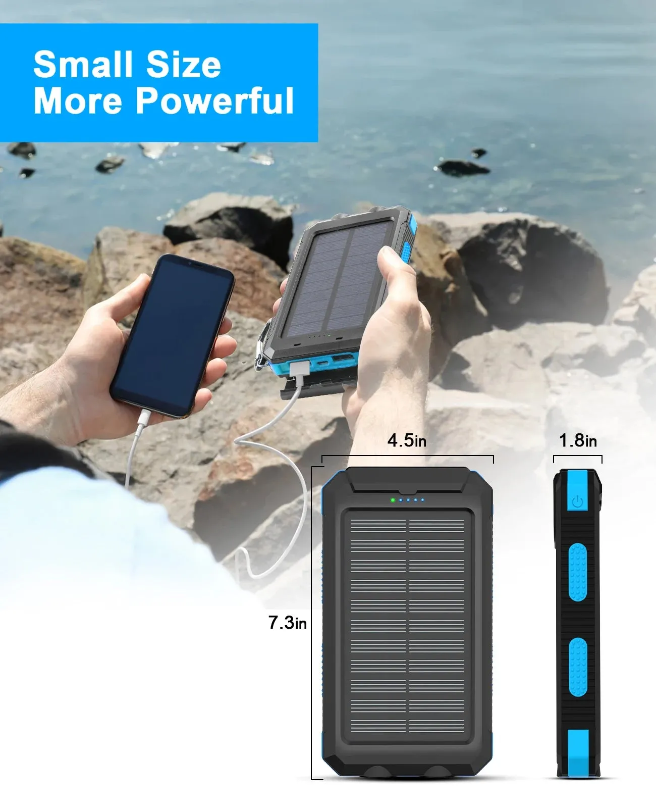Waterproof 38800mAh Solar Power Bank with Dual USB for Camping and Travel