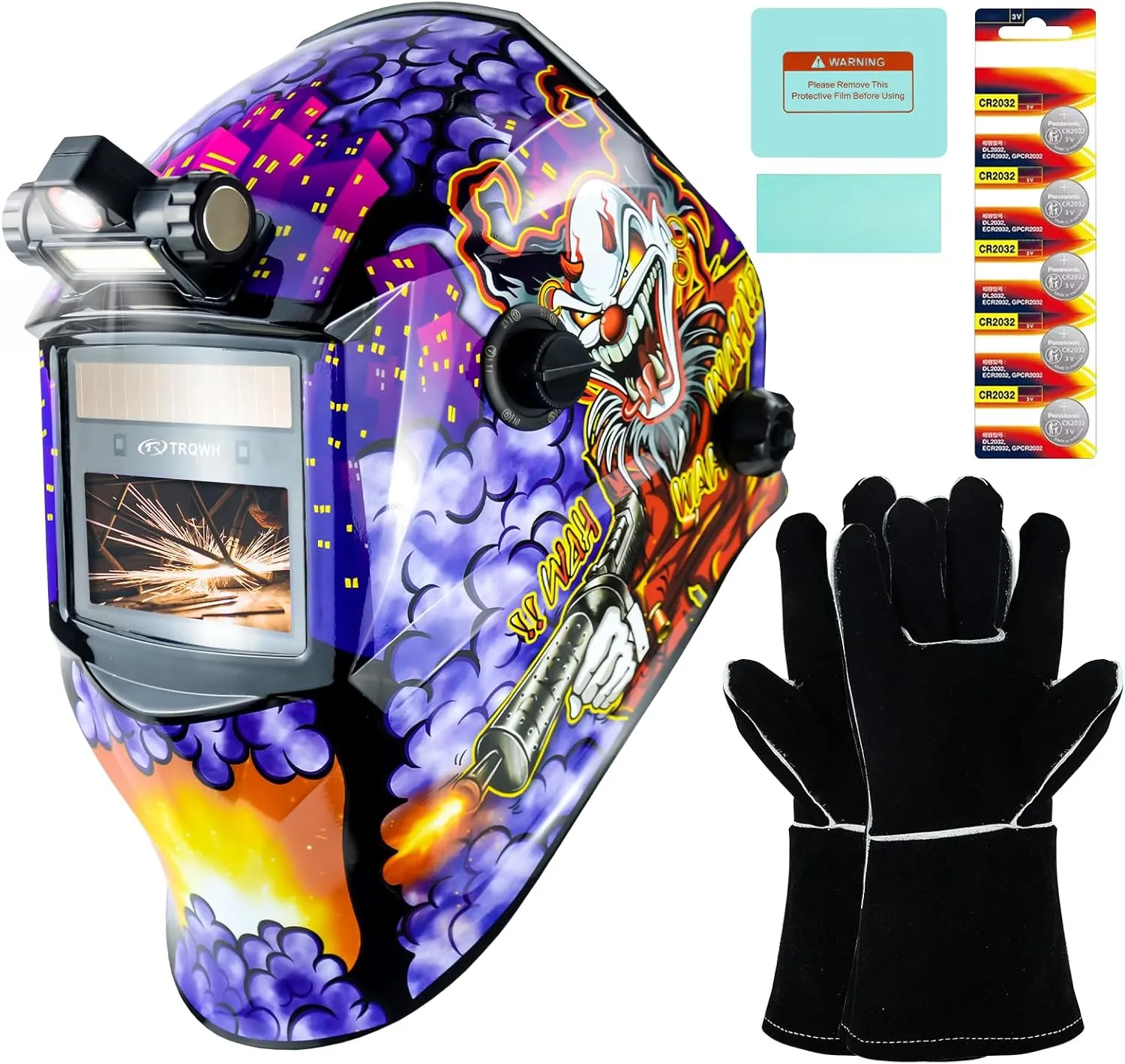 Welding Hood Auto Darkening Welding Helmet with Light True Color 1/1/1/2 Top Optical Clarity Wide Shade 9-13 Welding Mask with Grinding Weld Helmet (KTS-JD17)