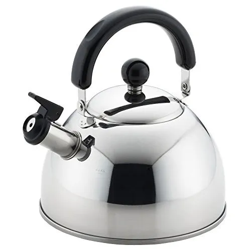 Whistling Kettle Stainless Steel Silver Tea Teapot Camping Stove Top 2.5L Black