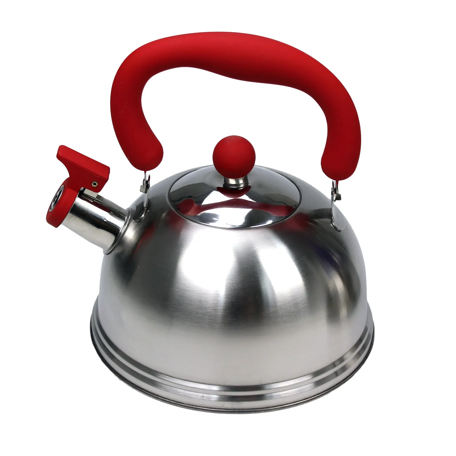 Whistling Kettle Stainless Steel Silver Tea Teapot Camping Stove Top 2.5L Black