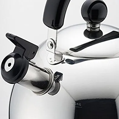 Whistling Kettle Stainless Steel Silver Tea Teapot Camping Stove Top 2.5L Black