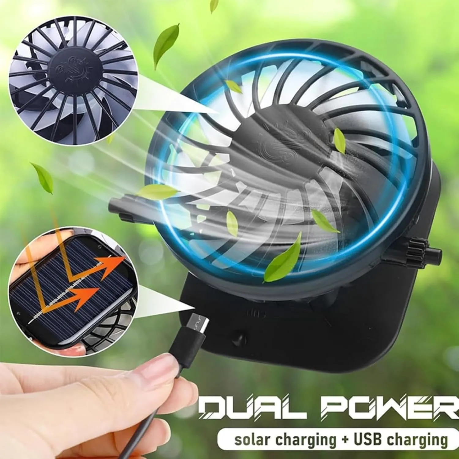Wide Brim Solar Fan Hat Outdoor Fishing, Solar Panel Fan Outdoor Hat, Solar Powered Double Fan Hat, USB Charging Fan