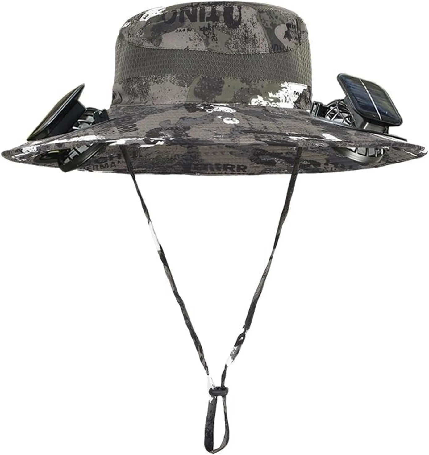 Wide Brim Solar Fan Hat, Outdoor Hat with Fans Solar Power,Removable & USB Charging,UPF 50  Bucket Beach Cap for Men Women