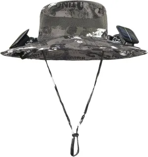 Wide Brim Solar Fan Hat, Outdoor Hat with Fans Solar Power,Removable & USB Charging,UPF 50  Bucket Beach Cap for Men Women
