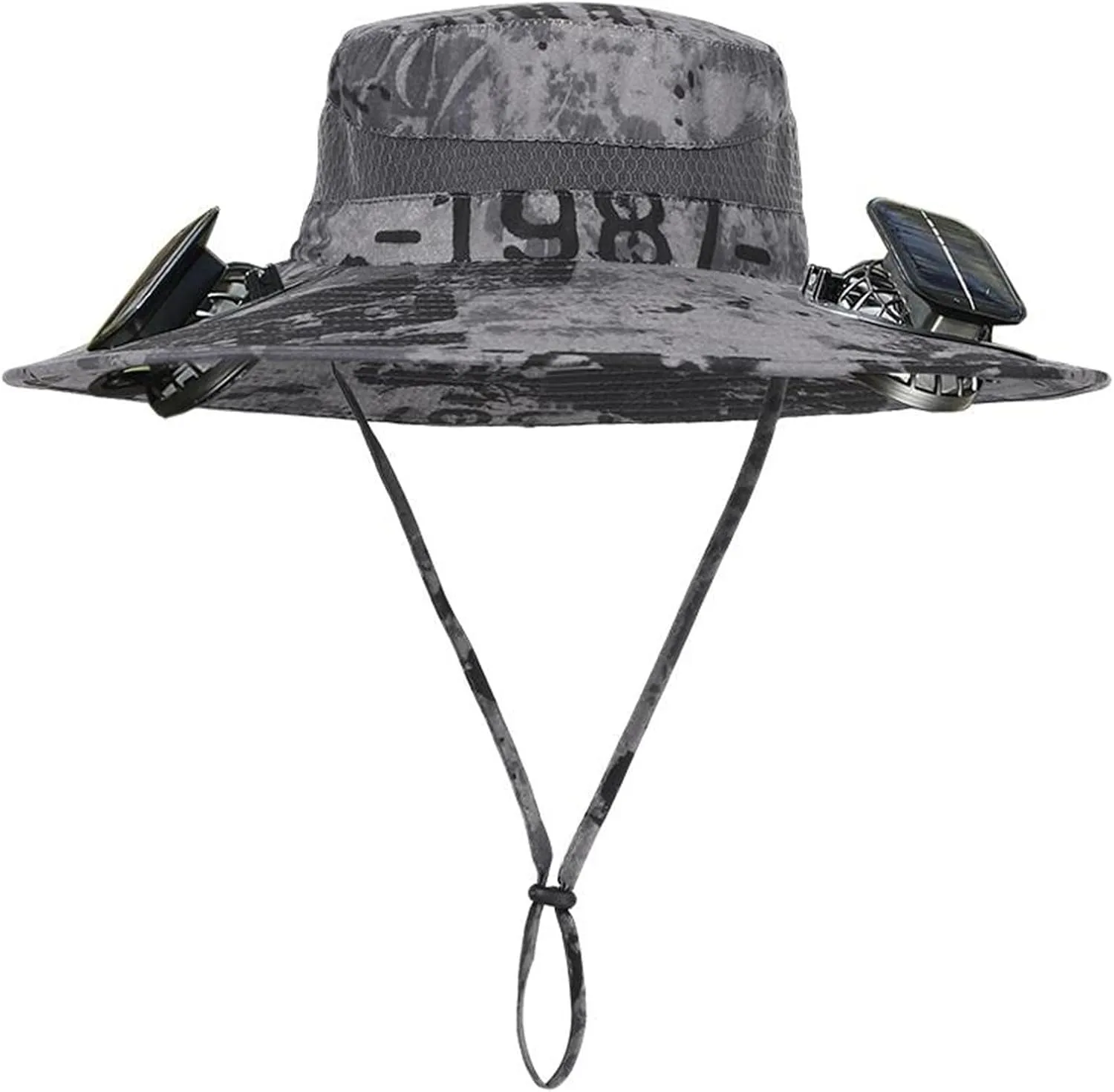 Wide Brim Solar Fan Hats for Men, UPF 50  Solar Panel Fan Hat for Fishing Outdoor Camping Beach Hiking