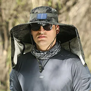 Wide Brim Solar Fan Hats ，Hat with Fans Solar Power for Men Women,Detachable Large Brim Solar Powered Fan Hat