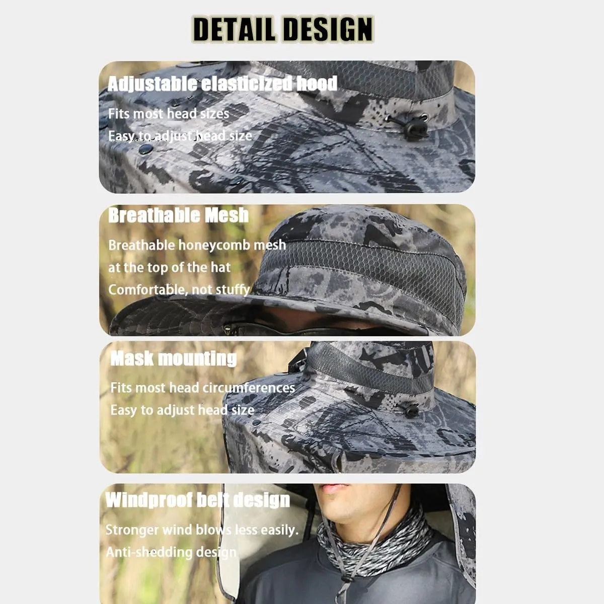 Wide Brim Solar Fan Hats ，Hat with Fans Solar Power for Men Women,Detachable Large Brim Solar Powered Fan Hat