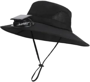 Wide Brim Solar Fan Outdoor Fishing Hat Men Sun Hat with Fan Fishing Hats