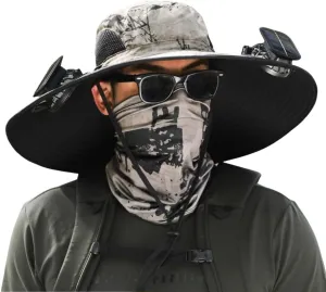 Wide Brim Solar Fan Outdoor Fishing Hat-Solar & USB Charging, Sunscreen Sun Hat with Fan, Solar Fan Hat Upf50 