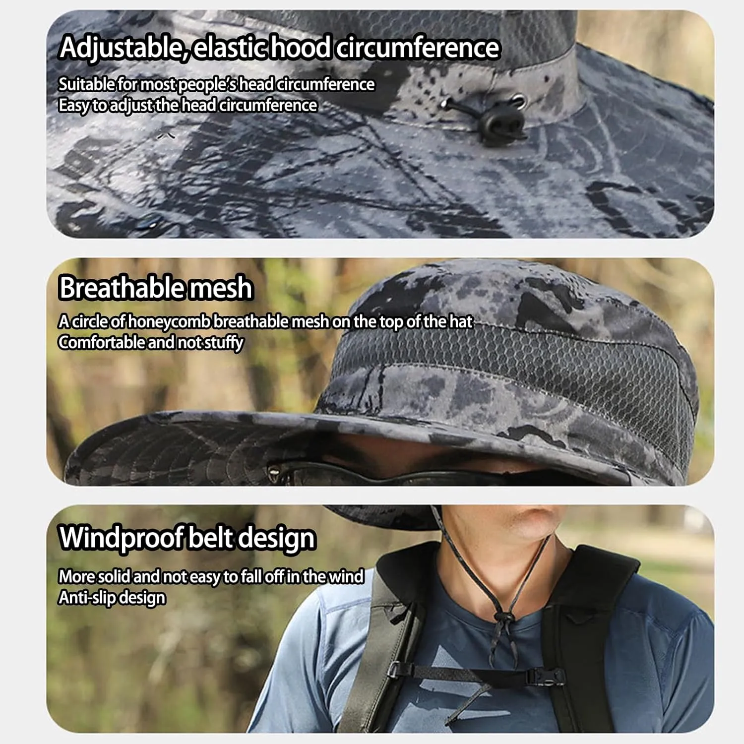 Wide Brim Solar Fan Outdoor Fishing Hat-Solar & USB Charging with 2 Fans,Quickdrying,Solar Fan Hats for Men,UPF50 