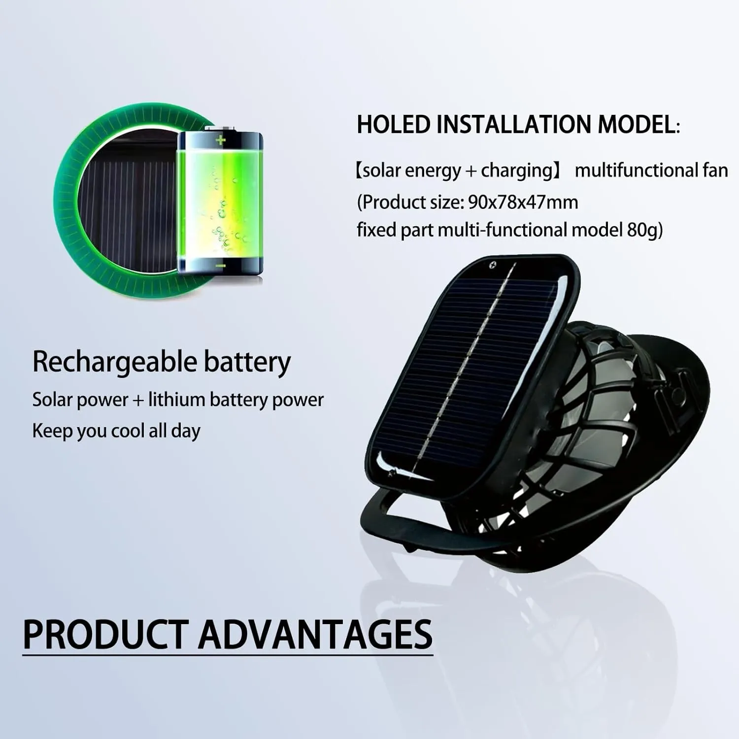 Wide Brim Solar Fan Outdoor Fishing Hat-Solar & USB Charging with 2 Fans,Quickdrying,Solar Fan Hats for Men,UPF50 