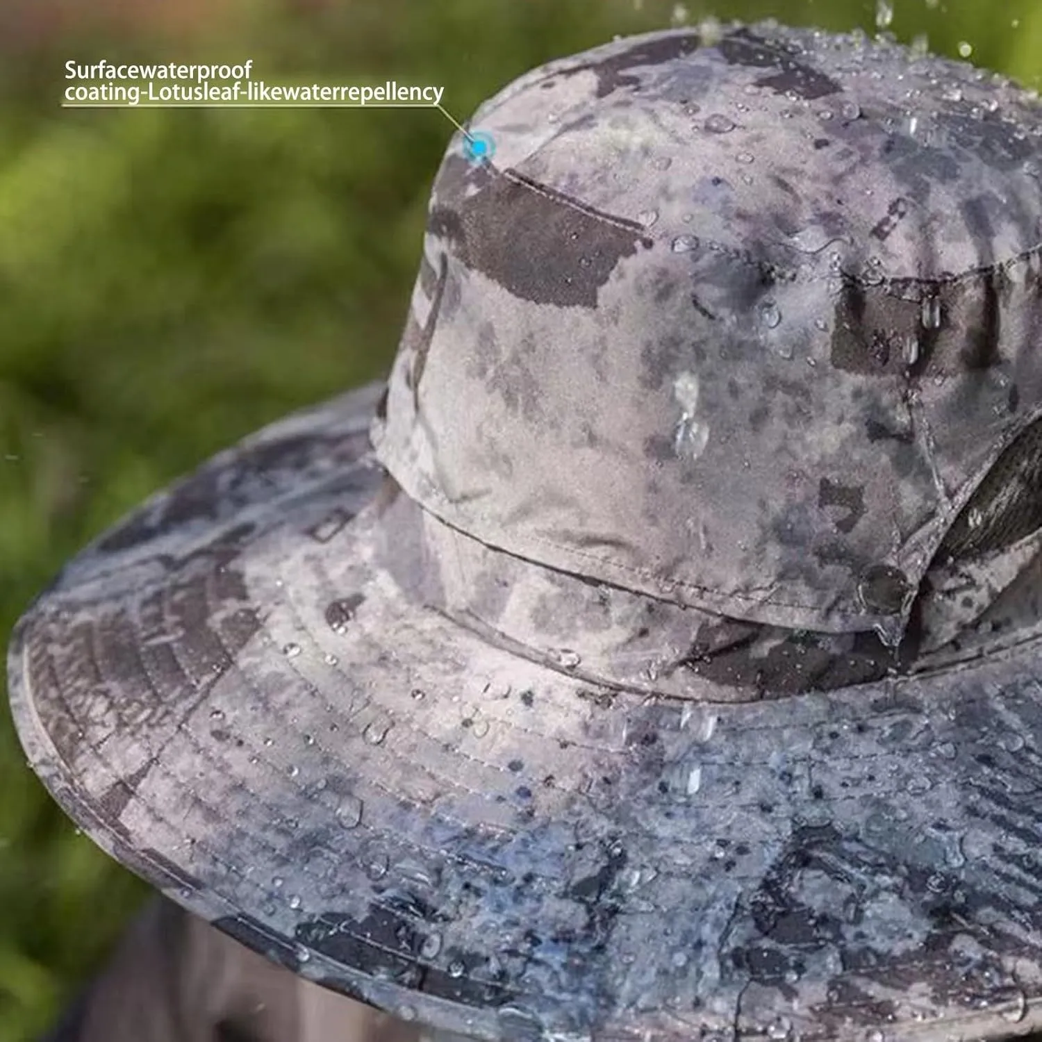 Wide Brim Solar Power Fan Hat, UPF 50  Bucket Hat with Solar Powered Fans for Fishing Camping Outdoor Beach