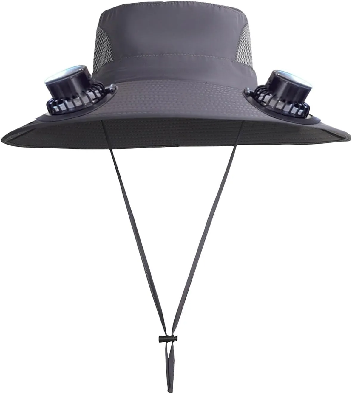 Wide Brim Sun Hat with 2 Solar Fan, 3 Speed Adjustable Fan Hat, Solar & USB Charging Fan, Bucket Fishing & Beach Hat