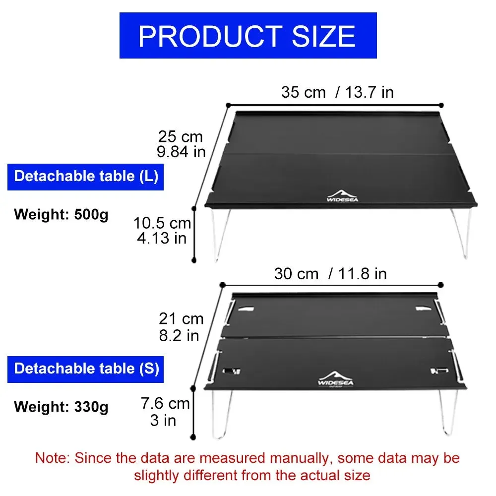 Widesea Outdoor Ultra-Light Foldable Camping Table - Portable Desk for Climbing, Fishing, Picnics, and Tourism