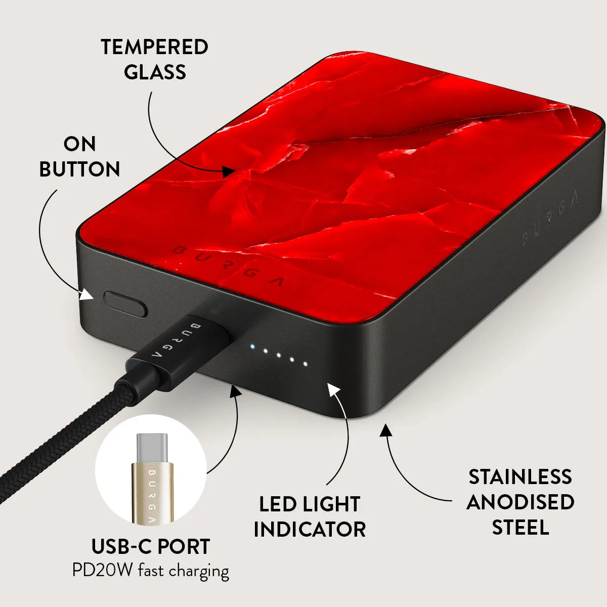 Wild Blaze - Red Magnetic Power Bank
