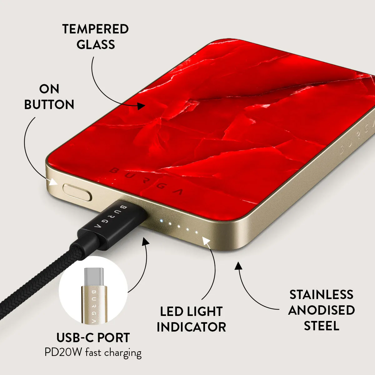 Wild Blaze - Red Magnetic Power Bank