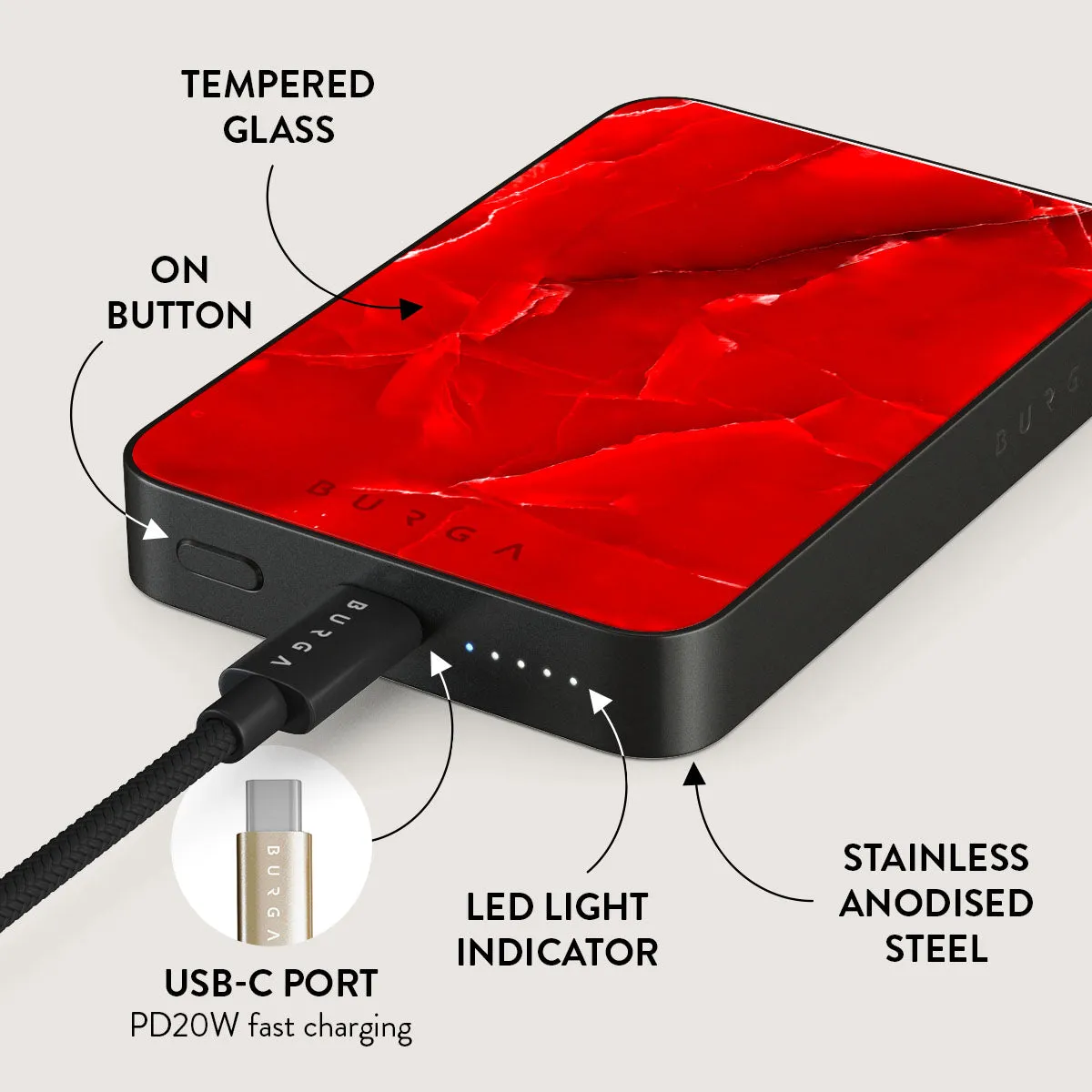 Wild Blaze - Red Magnetic Power Bank