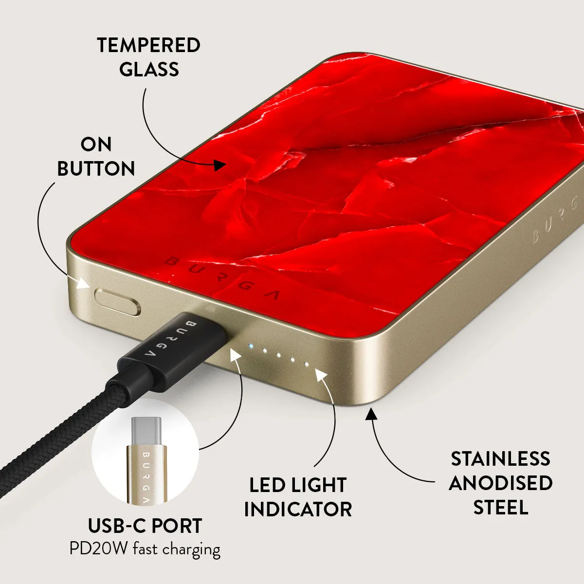 Wild Blaze - Red Magnetic Power Bank