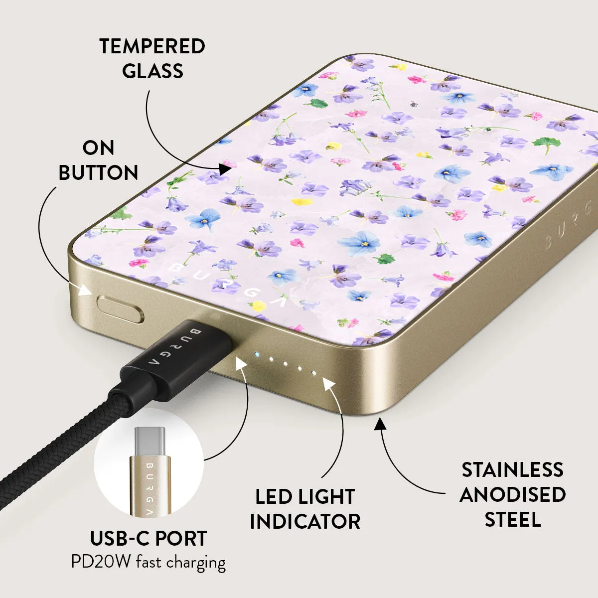 Wildflower - Magnetic Power Bank