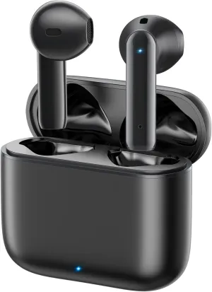 Wireless Earbuds 40H Playtime 8H Continuous Playtime Bluetooth Ear Buds, IPX6 Waterproof Stereo Sound Bluetooth Wireless Headphones with Microphone and Charging Case for iOS Android Sports Black