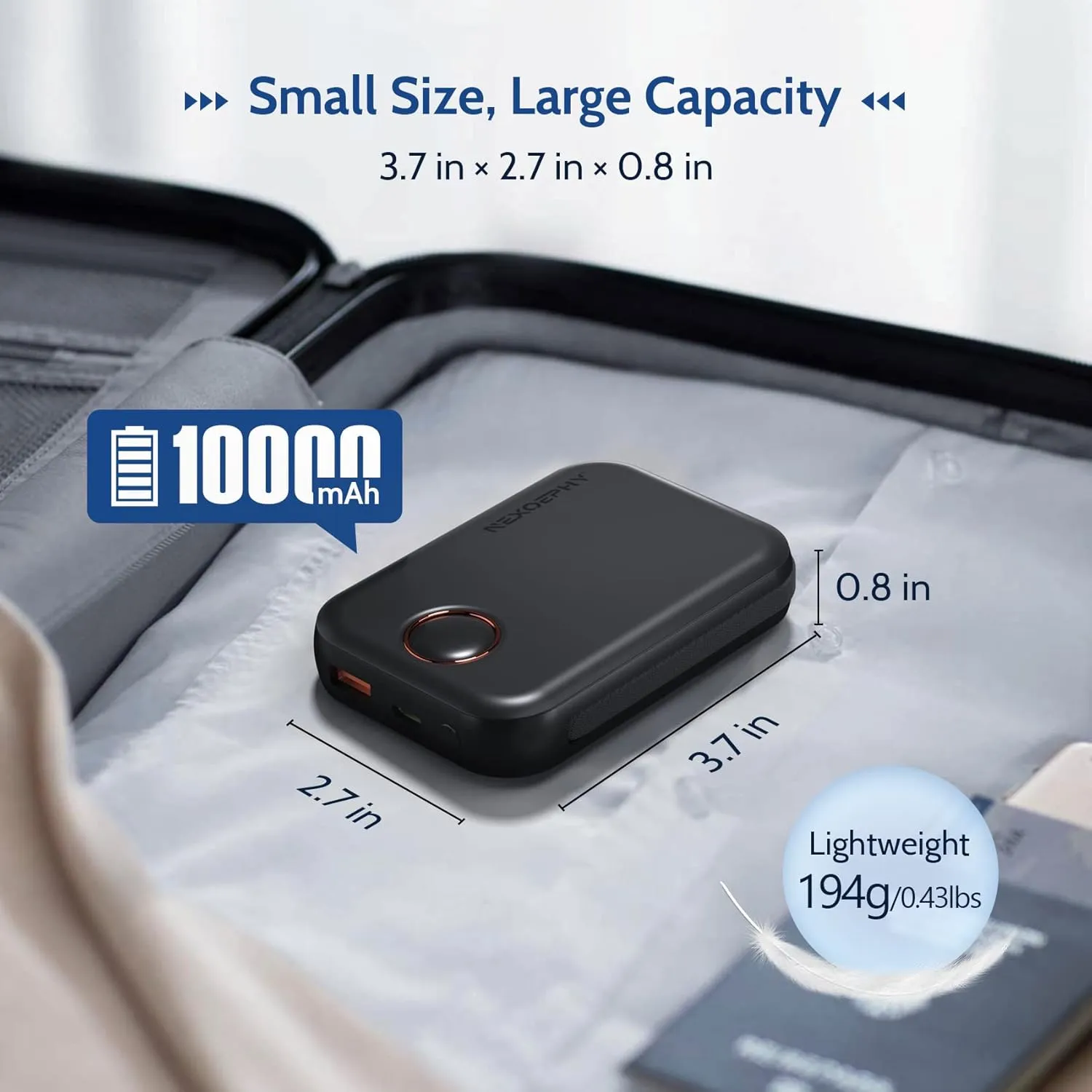 Wireless Portable Charger, 10000mAh Magnetic Power Bank Built-in Type-C Cable 22.5W PD Fast Charging Power Bank LED Display Travel Battery for iPhone 16/15/14/13/12 Series, iPad, Black